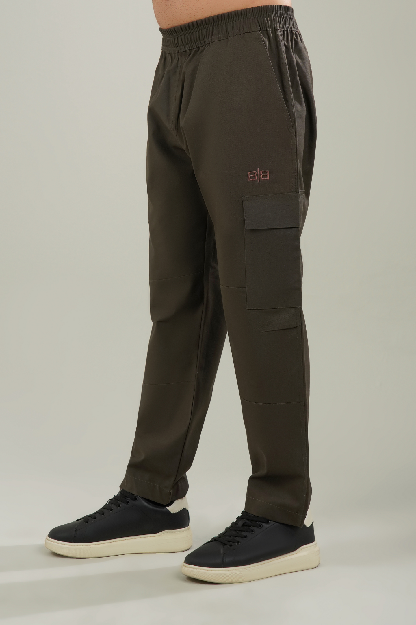 Men's Cotton Cargo Pants - Brown