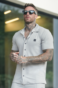 Broncoo Grey Button Up Polo