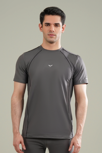 Broncoo Charcoal Piped T-Shirt