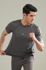 Broncoo Charcoal Piped T-Shirt