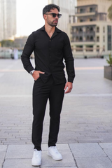 Broncoo Black Essential Button Up Set