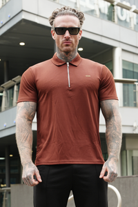 Broncoo Rust Zip Button Up Shirt