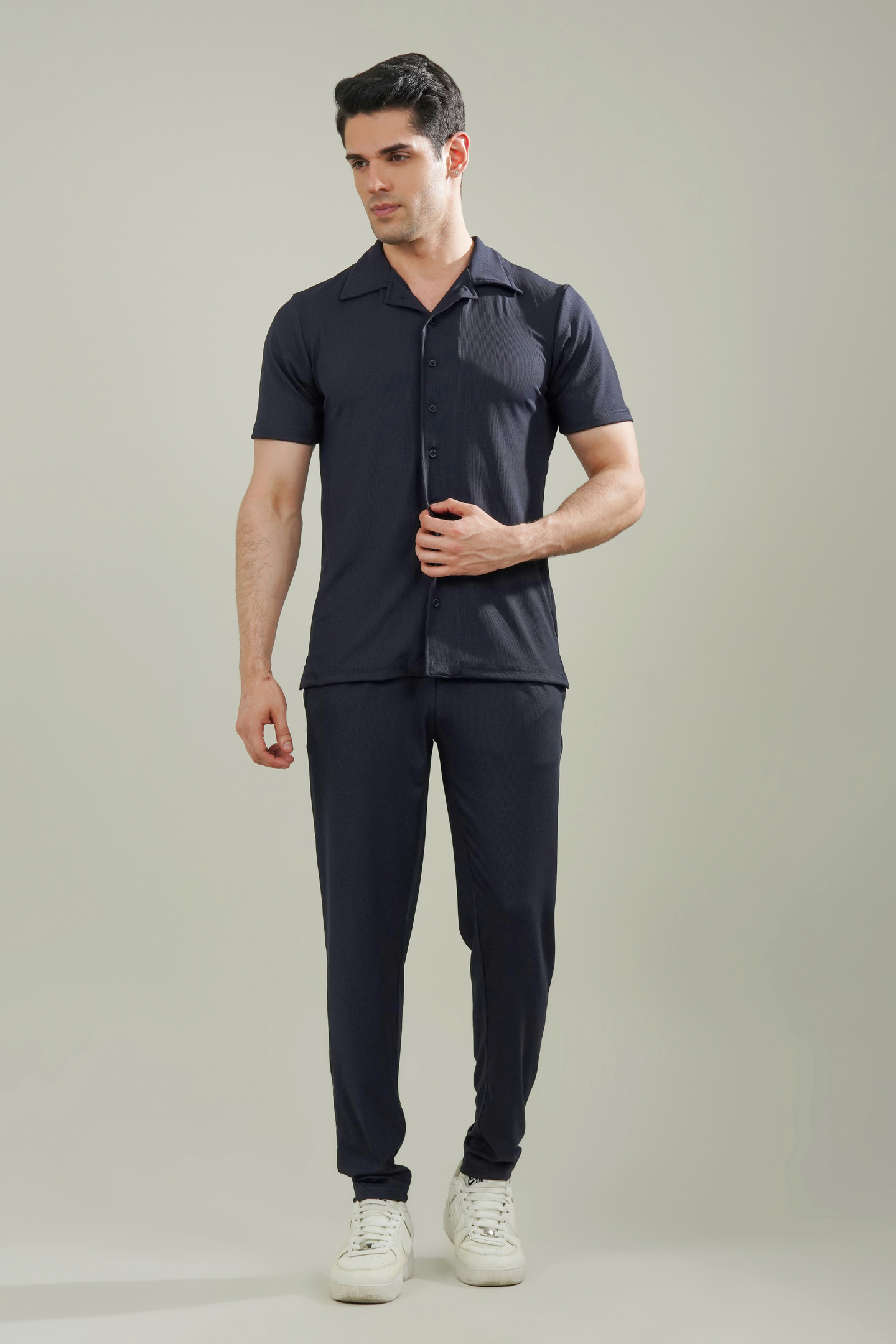 Nexa Navy Button Up Set