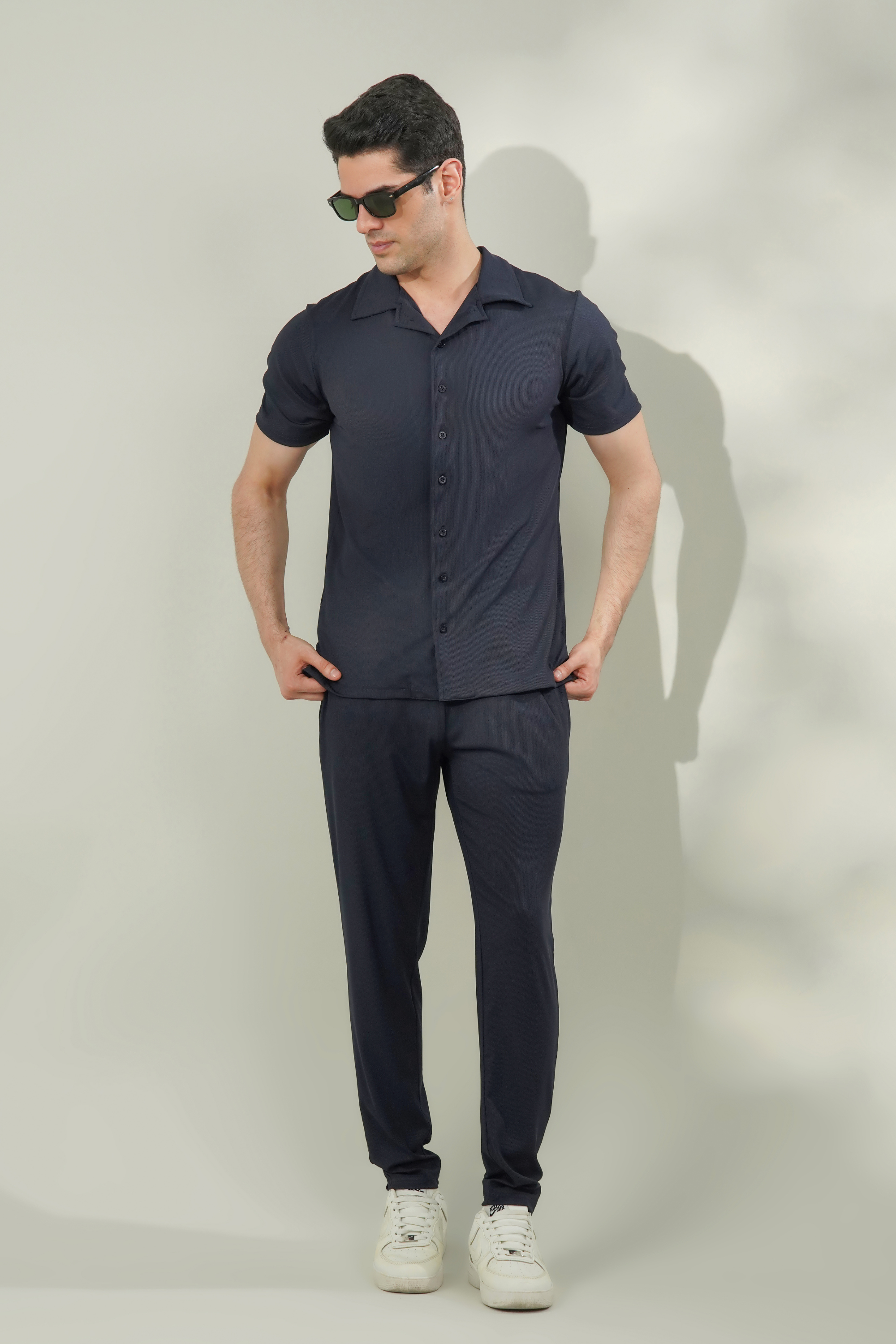 Nexa Navy Button Up Set