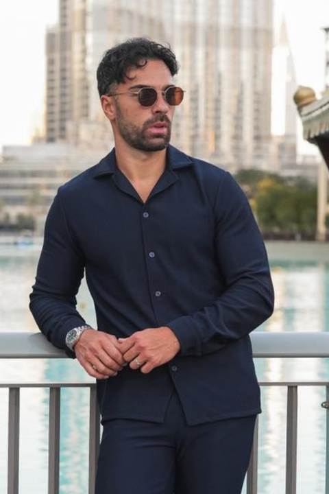 Broncoo Navy Storm 0806 Button UP Shirt