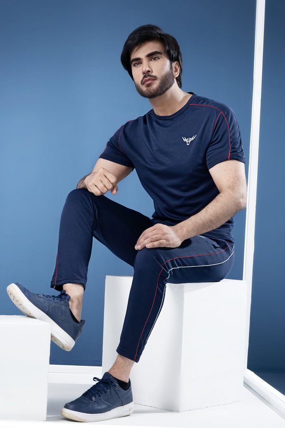 Navy Piped Trouser