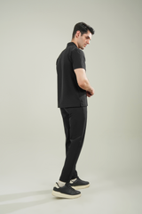 FlexFit Short-Sleeve Button-Up Shirt - Black