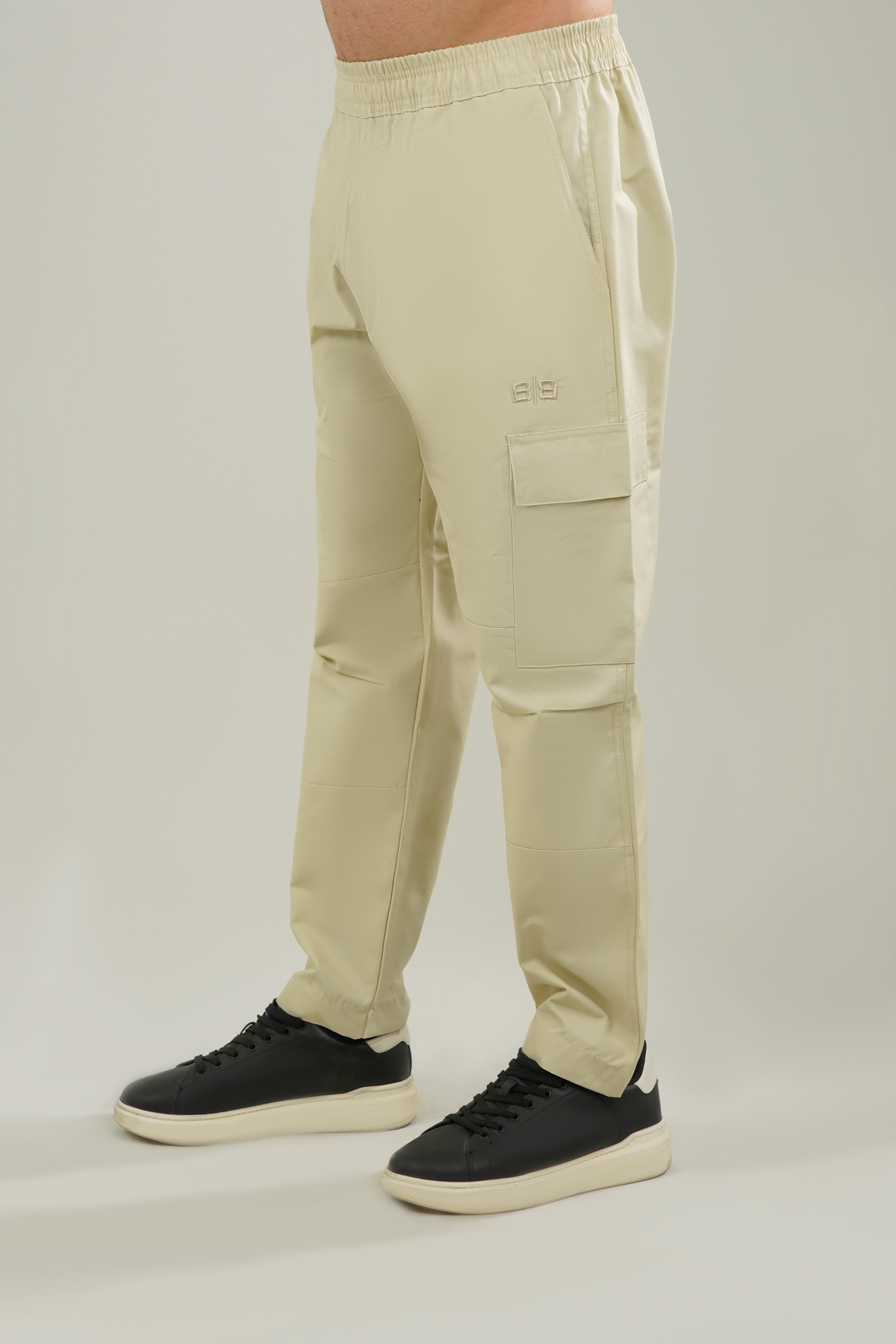 Men's Cotton Cargo Pants - Beige