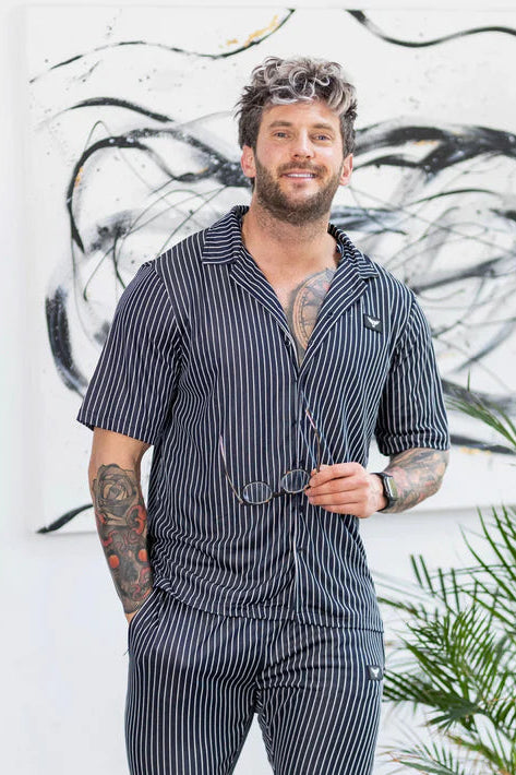Broncoo Navy Streak Polo