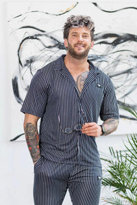 Broncoo Navy Streak Polo