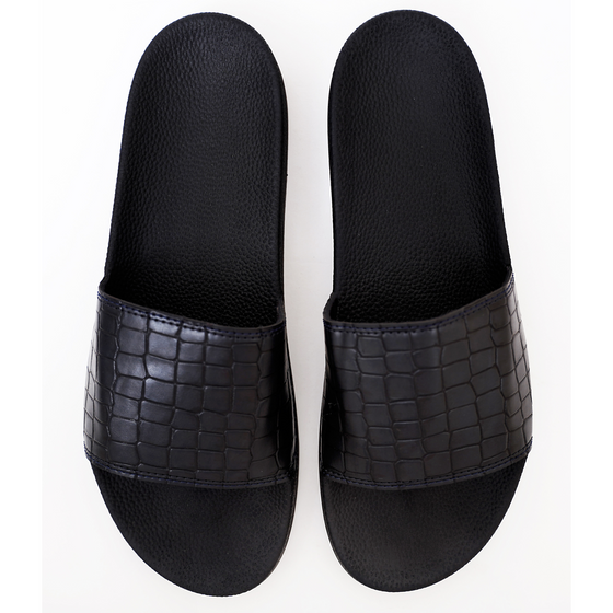 Broncoo Unisex Leather Textured Slides