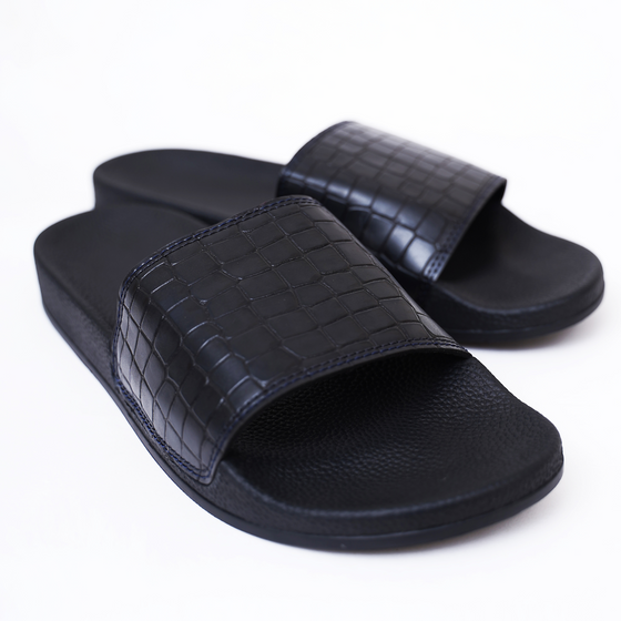 Broncoo Unisex Leather Textured Slides