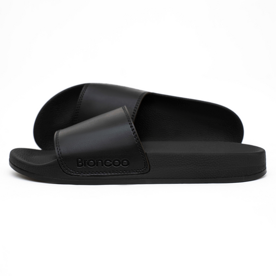 Unisex Broncoo Matt Black Slippers