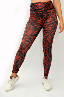 Red Black Zebra Tights - Women