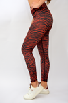 Red Black Zebra Tights - Women